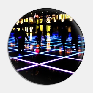 Finsbury Avenue Square, London, at night  - surreal city photo in blue and purple Pin