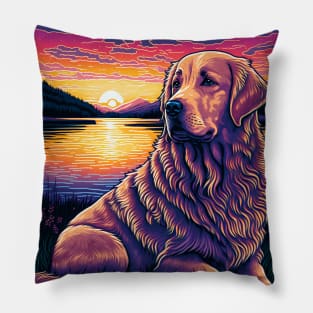 Dog and Reflection at Dusk Pillow