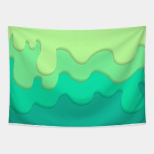 Mint colored background with waved pattern and gradient Tapestry