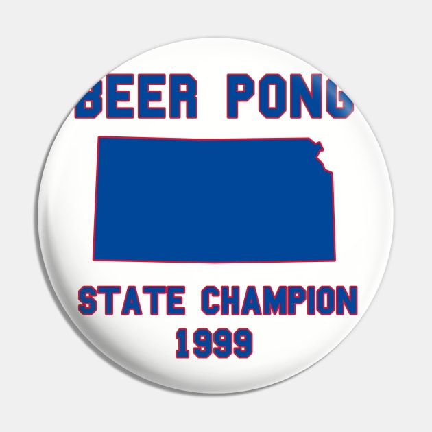 Vintage Kansas Beer Pong State Champion Pin by fearcity