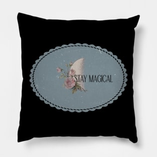 Stay magical moon dream love romantic clouds music literature flowers sky clouds aesthetic vintage retro beautiful dream gifts Pillow