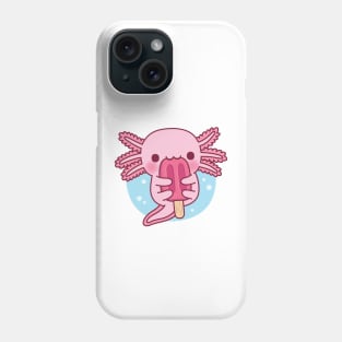 Cute Axolotl Eating Popsicle Ice Cream Phone Case