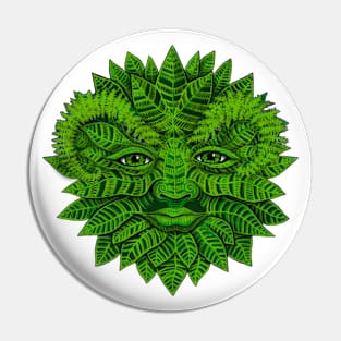 Green Man drawn with acrylic Pin