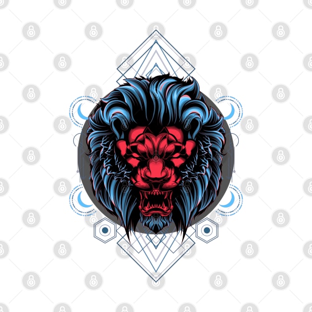 What's Your Spirit Animal? Majestic Blue Light Lion by Naumovski