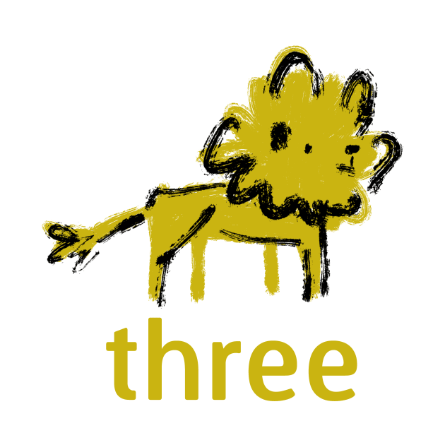 Lion - Three - Third Birthday Design by Shelley Johannes Art