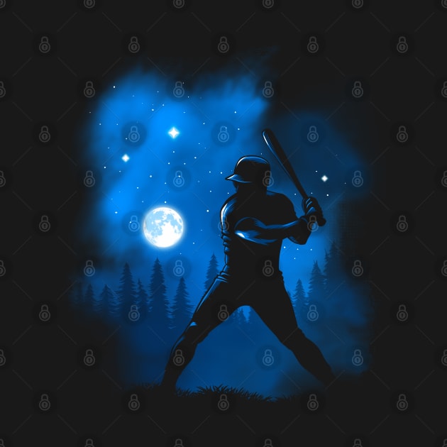 Baseball hitting the moon by albertocubatas