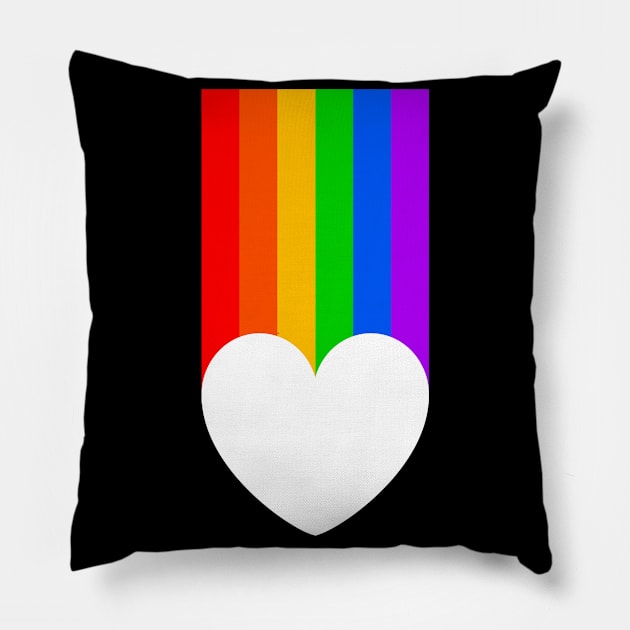 Pride Heart Rainbow LGBT Gay Homosexuality Pillow by Foxxy Merch