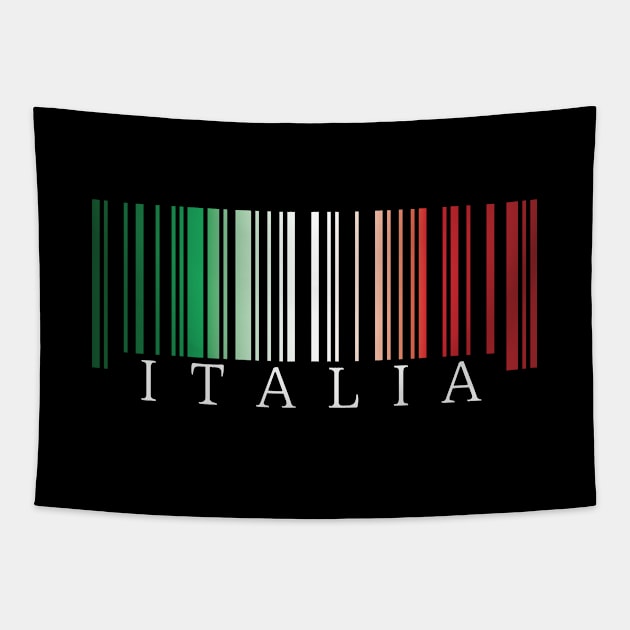 Italia flag colors barcode Tapestry by Finji