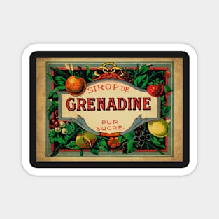 Retro poster - pub - vintage - Grenadine syrup - Fruit - Magnet