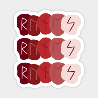 "RUNES" On Red Magnet