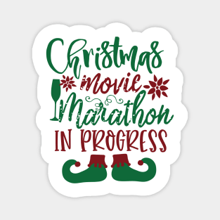 Christmas Movie Marathon In Progress Magnet