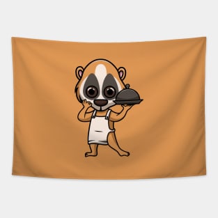 cute slow loris chef Tapestry