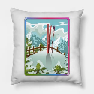 Ski landscape Pillow