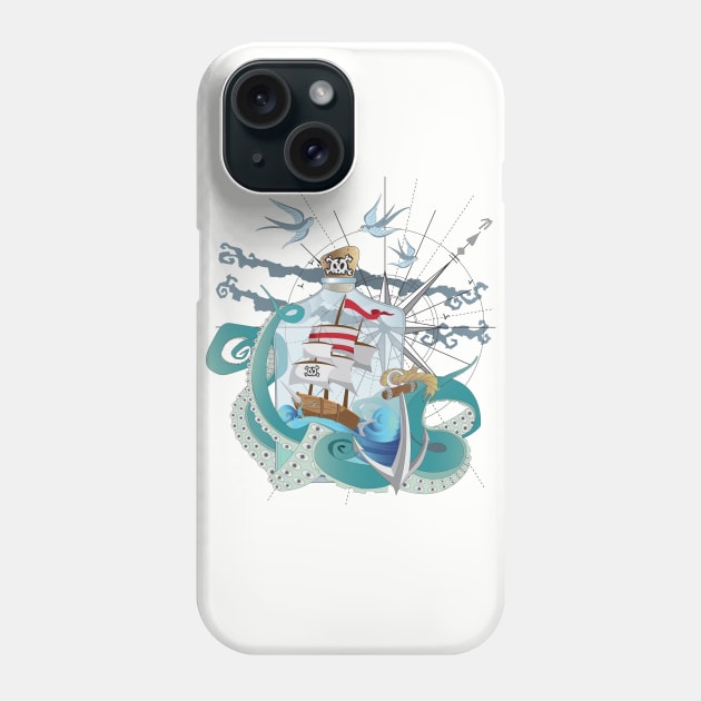 Pirate Ship Phone Case by AMDesigns