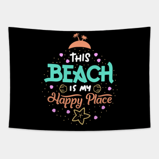 This Beach is my happy place Tapestry