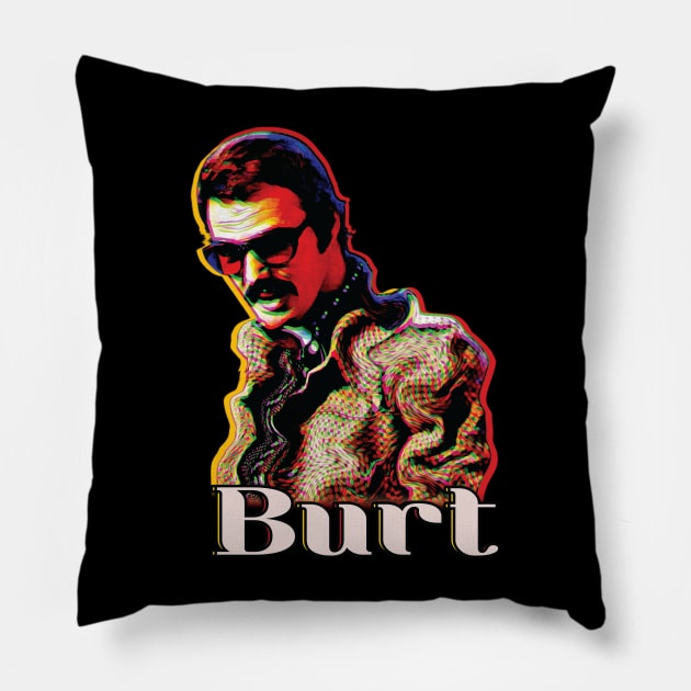 Burt Reynolds // Retro Fan Art Pillow by Trendsdk