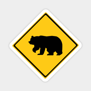 Bear Warning Sign Magnet