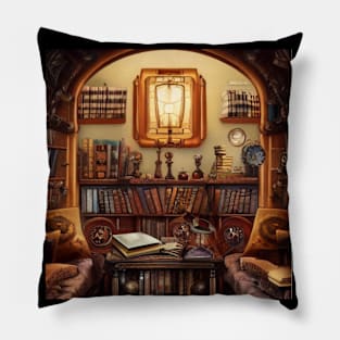 Cozy Old Fashioned Library Pillow