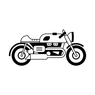 Illustration of stylized black and white motorcycle T-Shirt