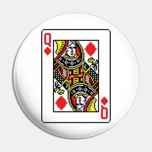 Queen of Diamonds Pixel Art Pin