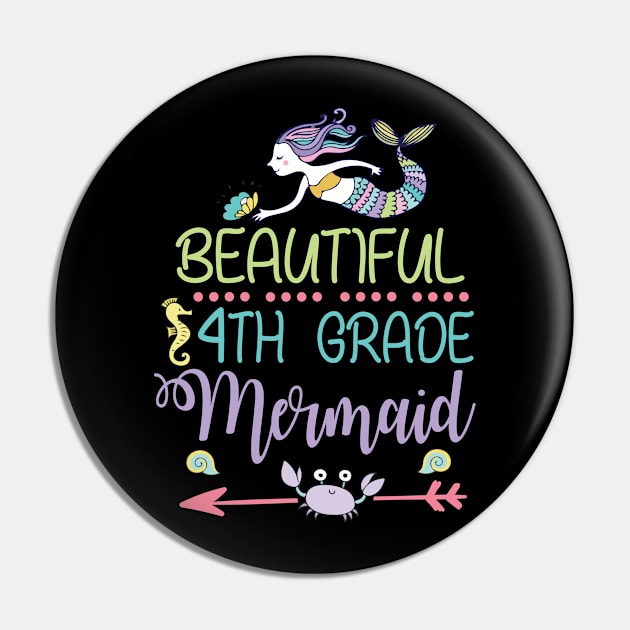 Beautiful 4th Grade Mermaid Student Teacher First Day School Back To School Pin by joandraelliot