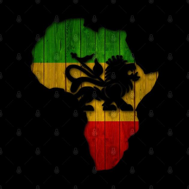 Africa Rasta Lion Reggae Colors by Yaad Man