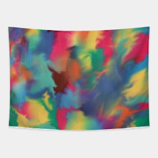 Colorful mixing abstract watercolor painting Tapestry