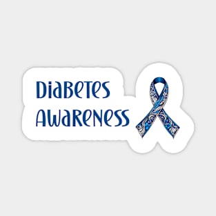 Diabetes awareness pretty blue ribbon Magnet