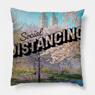 Social Distancing New York Pillow