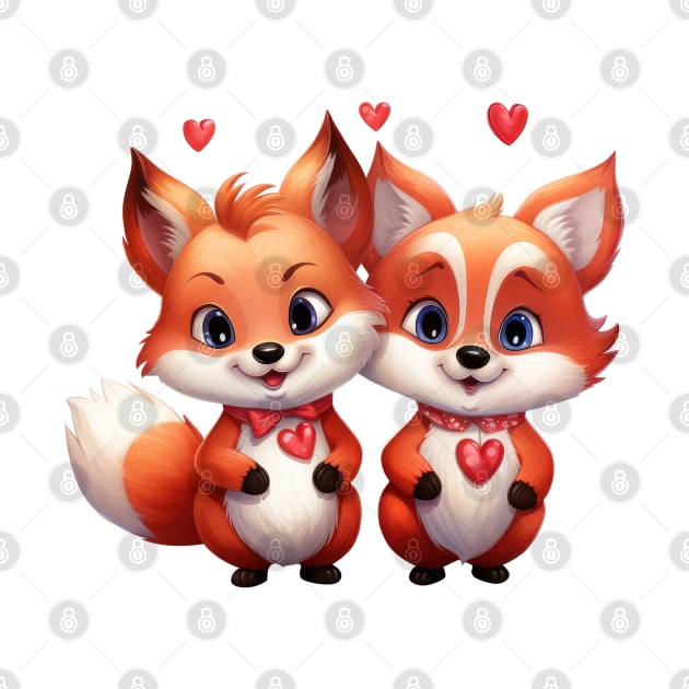 Valentine Fox Couple by Chromatic Fusion Studio