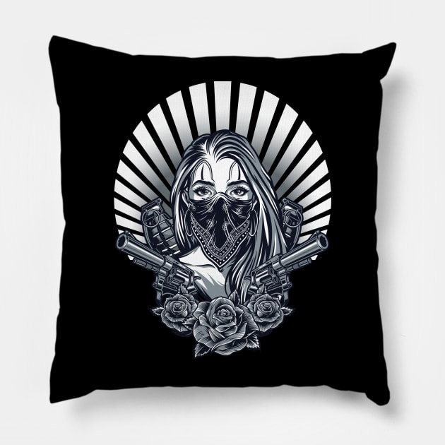 Vintage Chicano tattoo Pillow by madihaagill@gmail.com