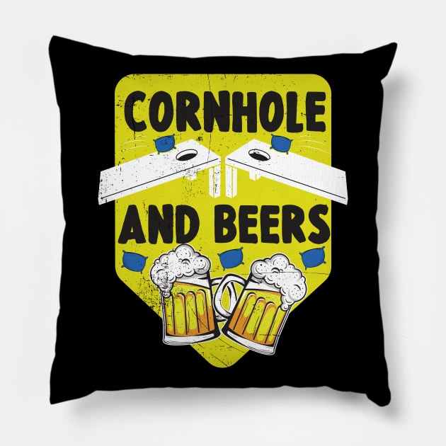 Cornhole And Beers funny gift Pillow by dconciente