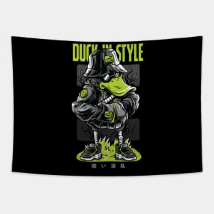 Gangster Duck Style Hip Hop Graffiti Rapper Tapestry