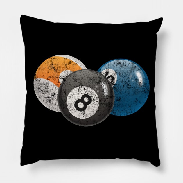 Vintage Pool Billiard Pillow by vladocar