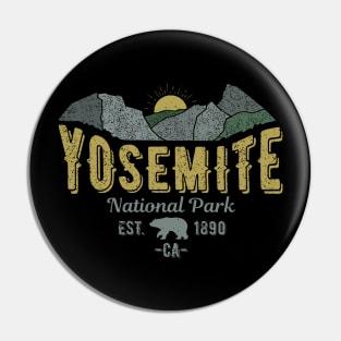 Yosemite National Park Vintage Mountains Walking Bear Est 1890 California State Pin