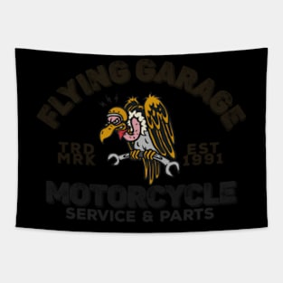 Flying Garage Motorcycle P Tapestry