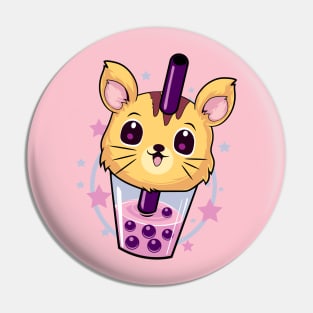 Kawaii Cat Boba tea Pin