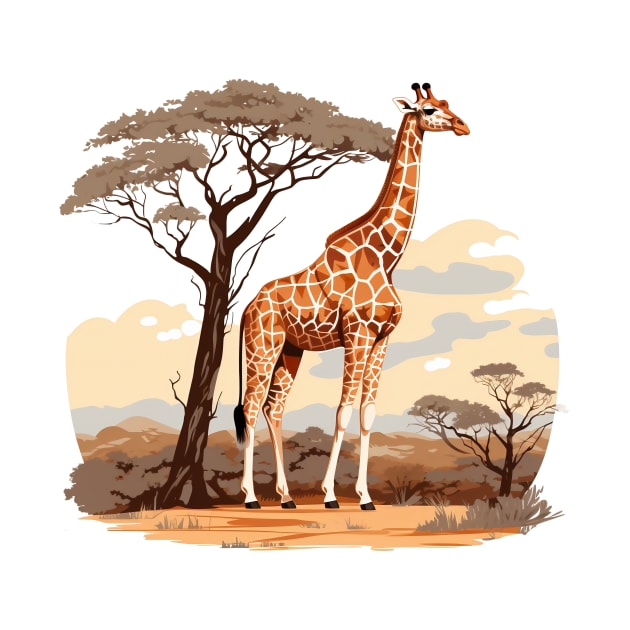 Watercolor Giraffe by zooleisurelife
