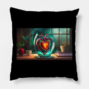 Glass Heart Pillow