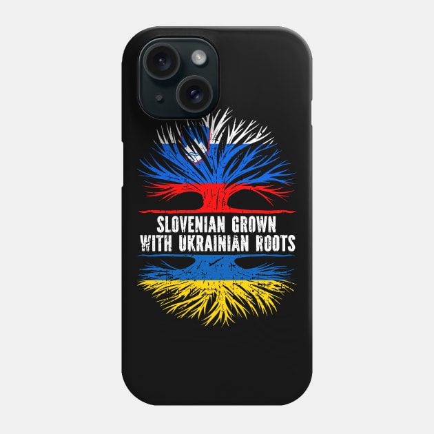 Slovenian Grown with Ukrainian Roots Flag Phone Case by silvercoin