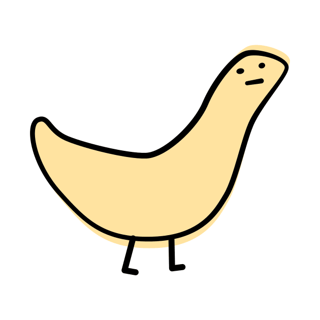 Cute Silly Simple Minimalist Pastel Yellow Bird Duck Thing by Charredsky