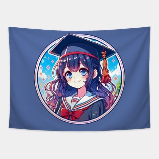 Graduation Anime girl Tapestry