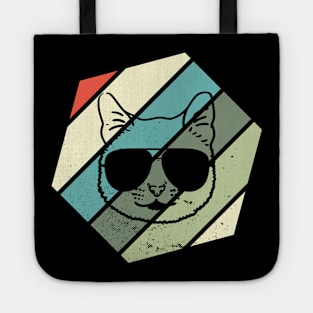 Unique Vintage Cat Face With Sunglass Tote