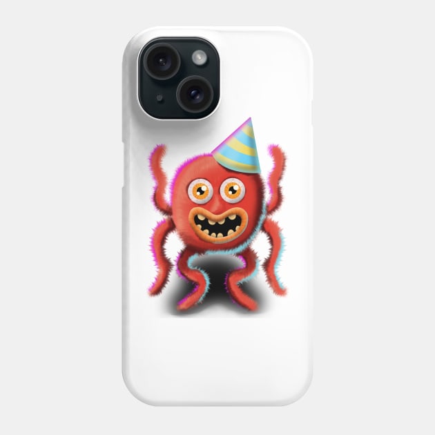 Colorful Birthday Monster Octopus Phone Case by DesignsBySaxton