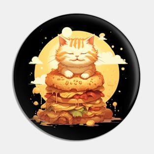 Awesome Burger Cat For Kitten Lover or Burger Lover Pin