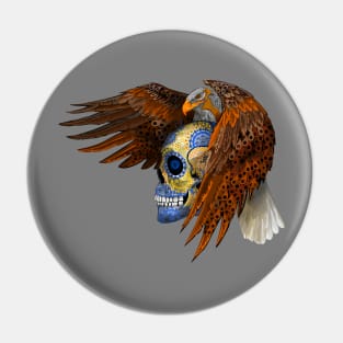 indian native Eagle sugar Skull Pin