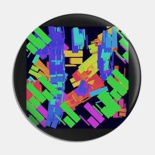 Scrambled Rectangles Abstract Pin