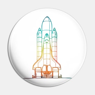 Rainbow space ship Pin