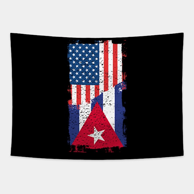 Cuba American Flag Proud Cuban American Gift Tapestry by plainlyfashion