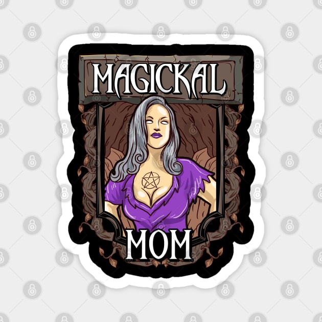 Magical Mom Funny Occult Vintage Halloween Magnet by creative